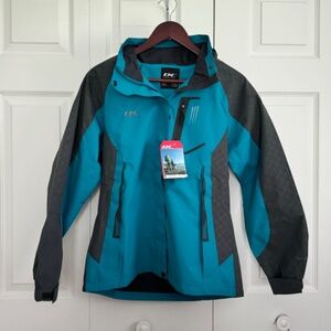 Diamond Candy Women’s Waterproof Lightweight Rain Jacket Small Blue